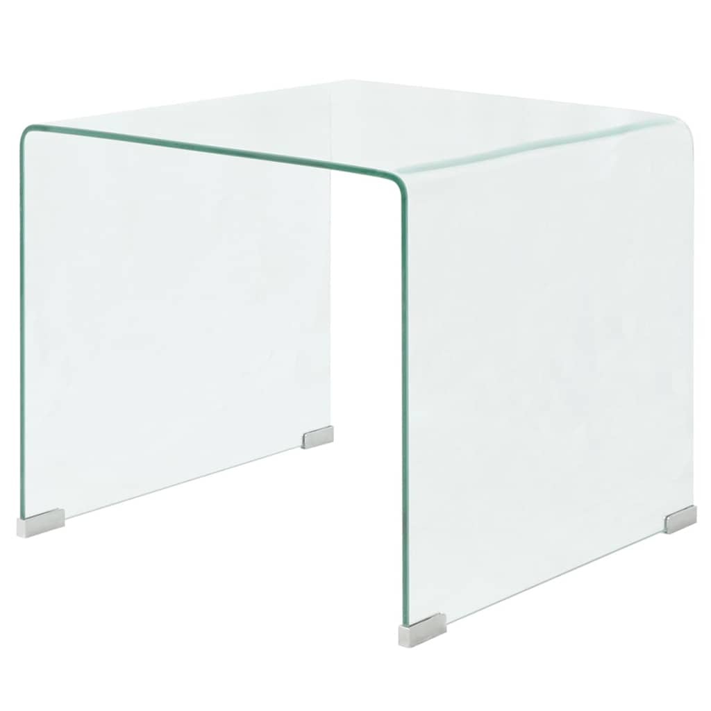 Coffee Table Tempered Glass 19.5"x19.7"x17.7" Clear