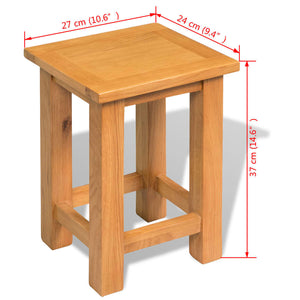 End Table Solid Oak Wood 10.6"x9.4"x14.6