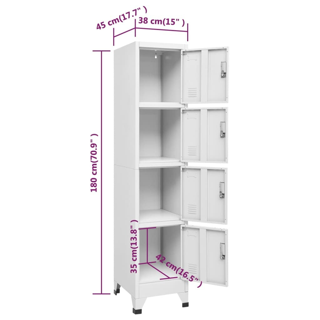 Locker Cabinet with 4 Compartments 15"x17.7"x70.9