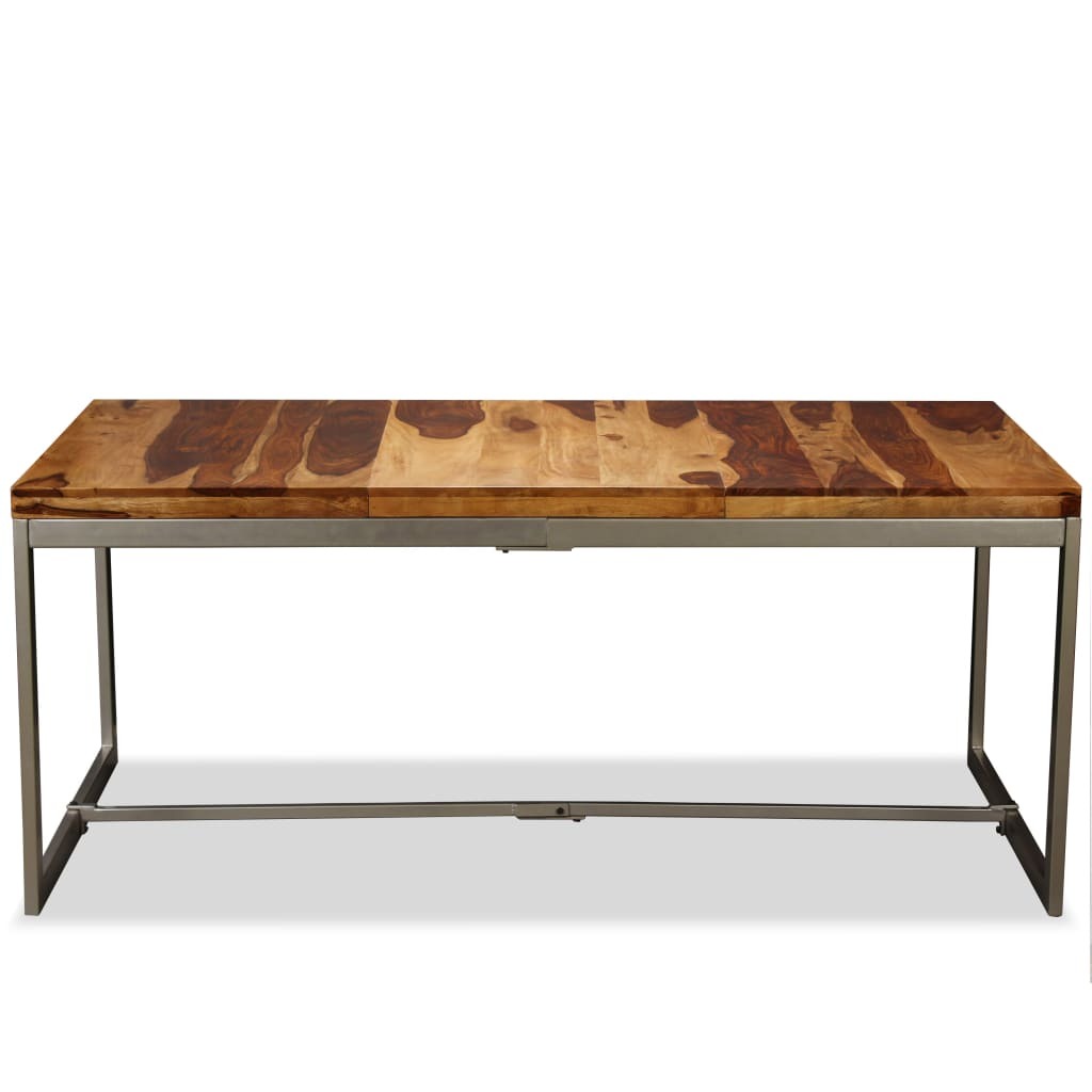 Dining Table Solid Acacia Wood and Steel 70.9