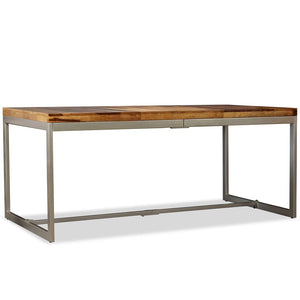 Dining Table Solid Acacia Wood and Steel 70.9