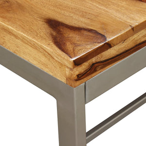 Dining Table Solid Acacia Wood and Steel 70.9