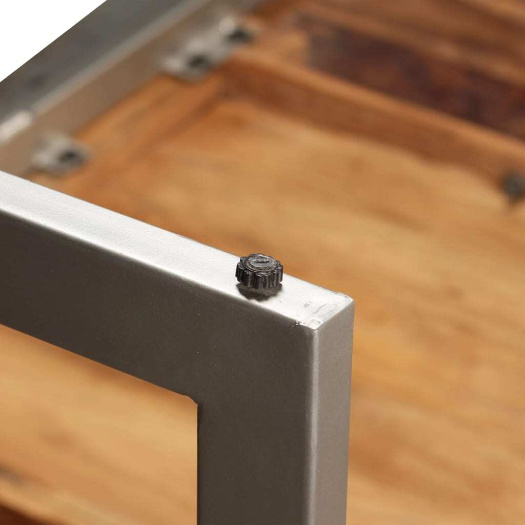 Dining Table Solid Acacia Wood and Steel 70.9