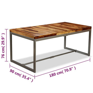 Dining Table Solid Acacia Wood and Steel 70.9