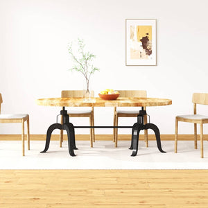 Dining Table Solid Mango Wood and Steel 70.9