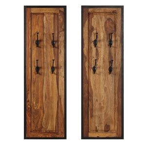 Coat Racks 2 pcs Solid Acacia Wood