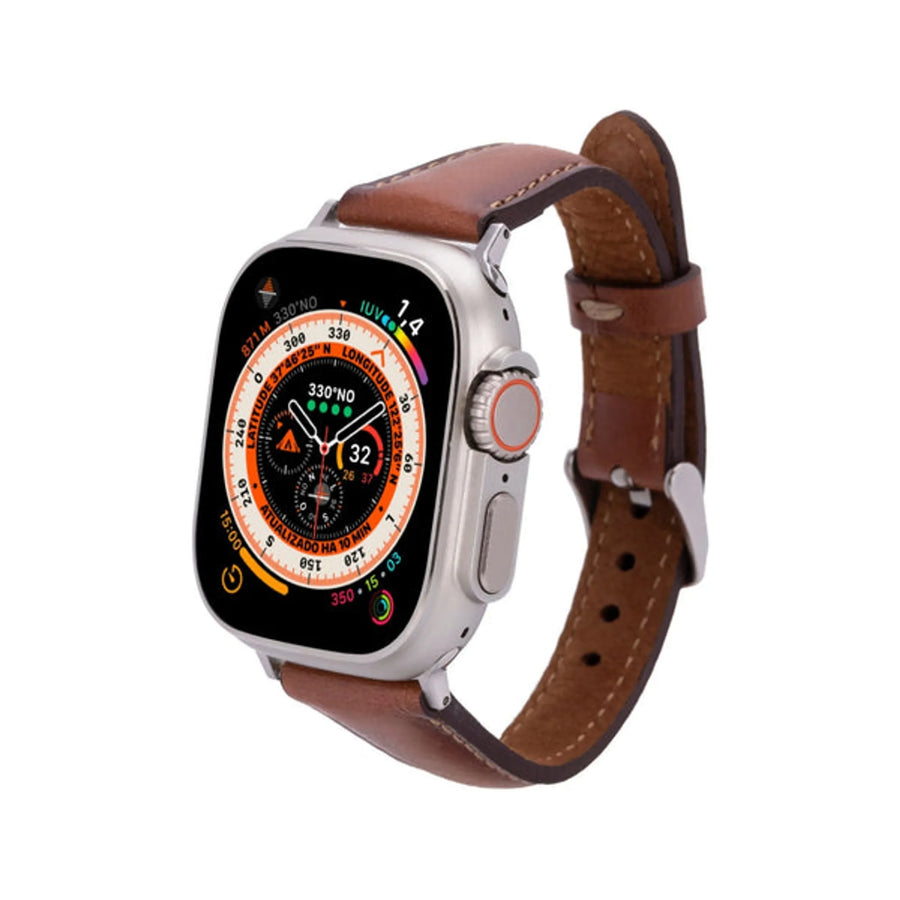 Evansville Slim Leather Bands for Apple Watch 9, Ultra 2 & SE