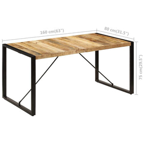 Dining Table 63"x31.5"x29.5" Solid Mango Wood