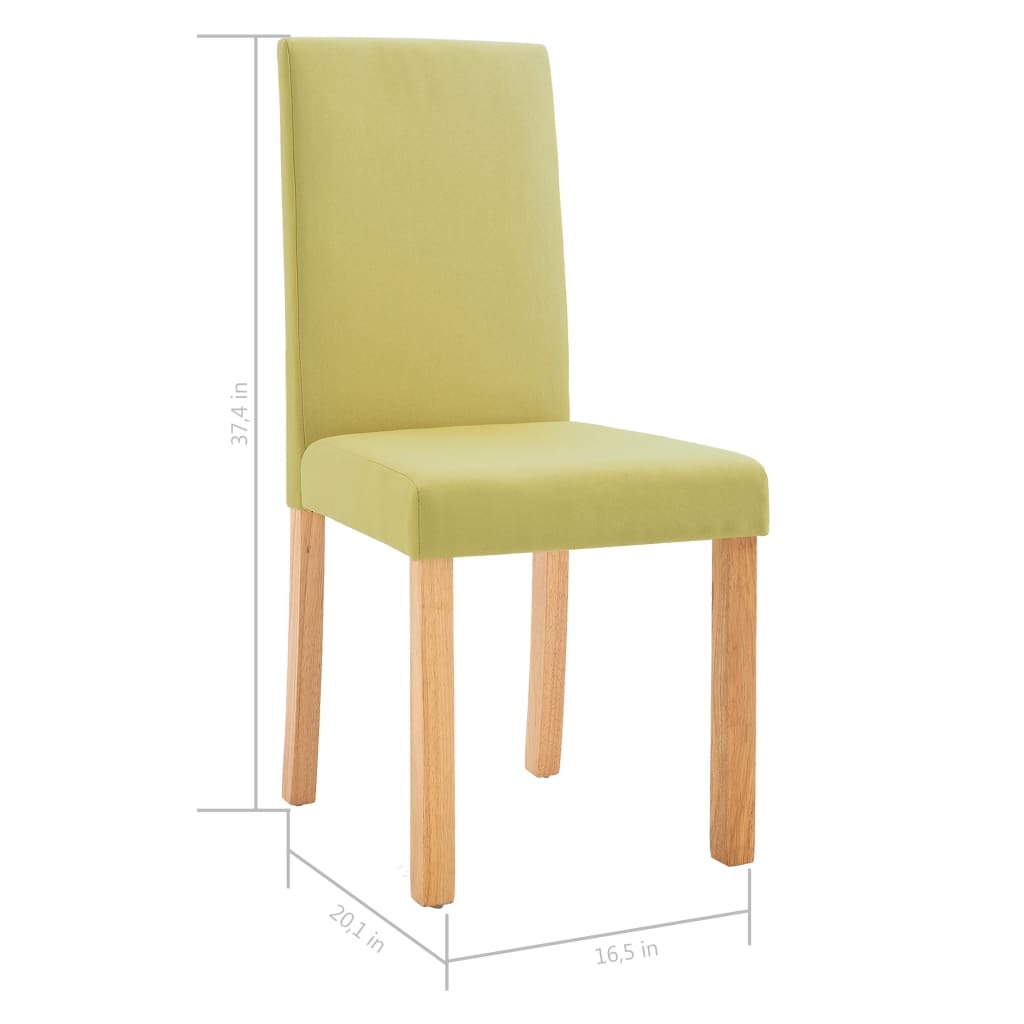 Dining Chairs 4 pcs Green Fabric