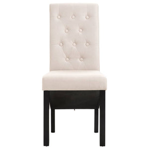 Dining Chairs 2 pcs Cream Fabric