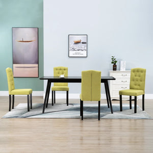 Dining Chairs 4 pcs Green Fabric