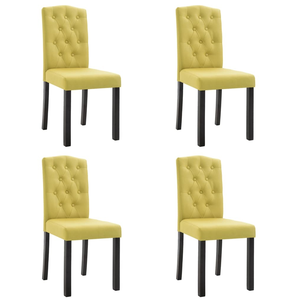Dining Chairs 4 pcs Green Fabric
