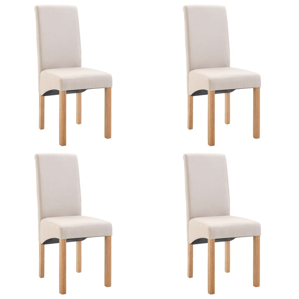 Dining Chairs 4 pcs Cream Fabric