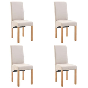 Dining Chairs 4 pcs Cream Fabric
