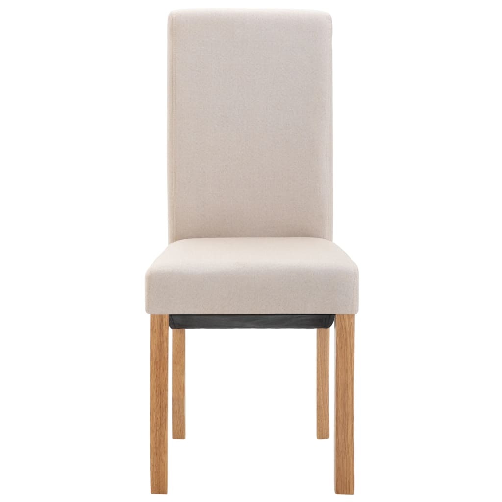 Dining Chairs 4 pcs Cream Fabric