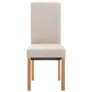 Dining Chairs 4 pcs Cream Fabric