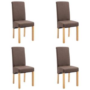 Dining Chairs 4 pcs Brown Fabric
