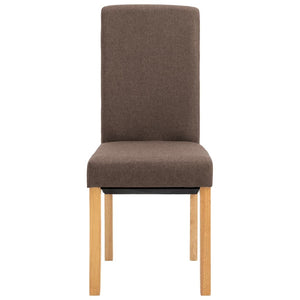 Dining Chairs 4 pcs Brown Fabric