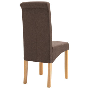 Dining Chairs 4 pcs Brown Fabric