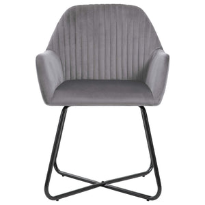 Dining Chairs 2 pcs Gray Velvet