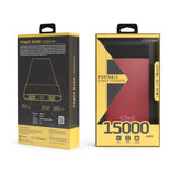 15,000 mAh Rubberized Power Bank — Wine Red