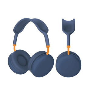 Blue & Orange Compact Soft Comfort Bluetooth Headphones