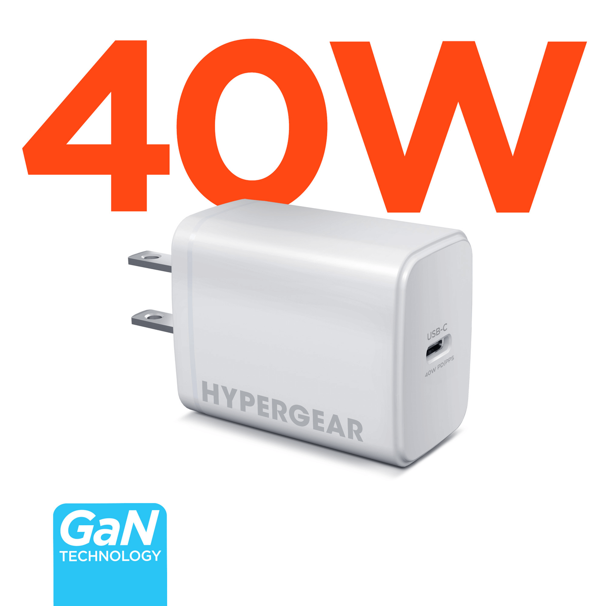 HyperGear SpeedBoost 40W USB-C GaN Wall Charger — view 1