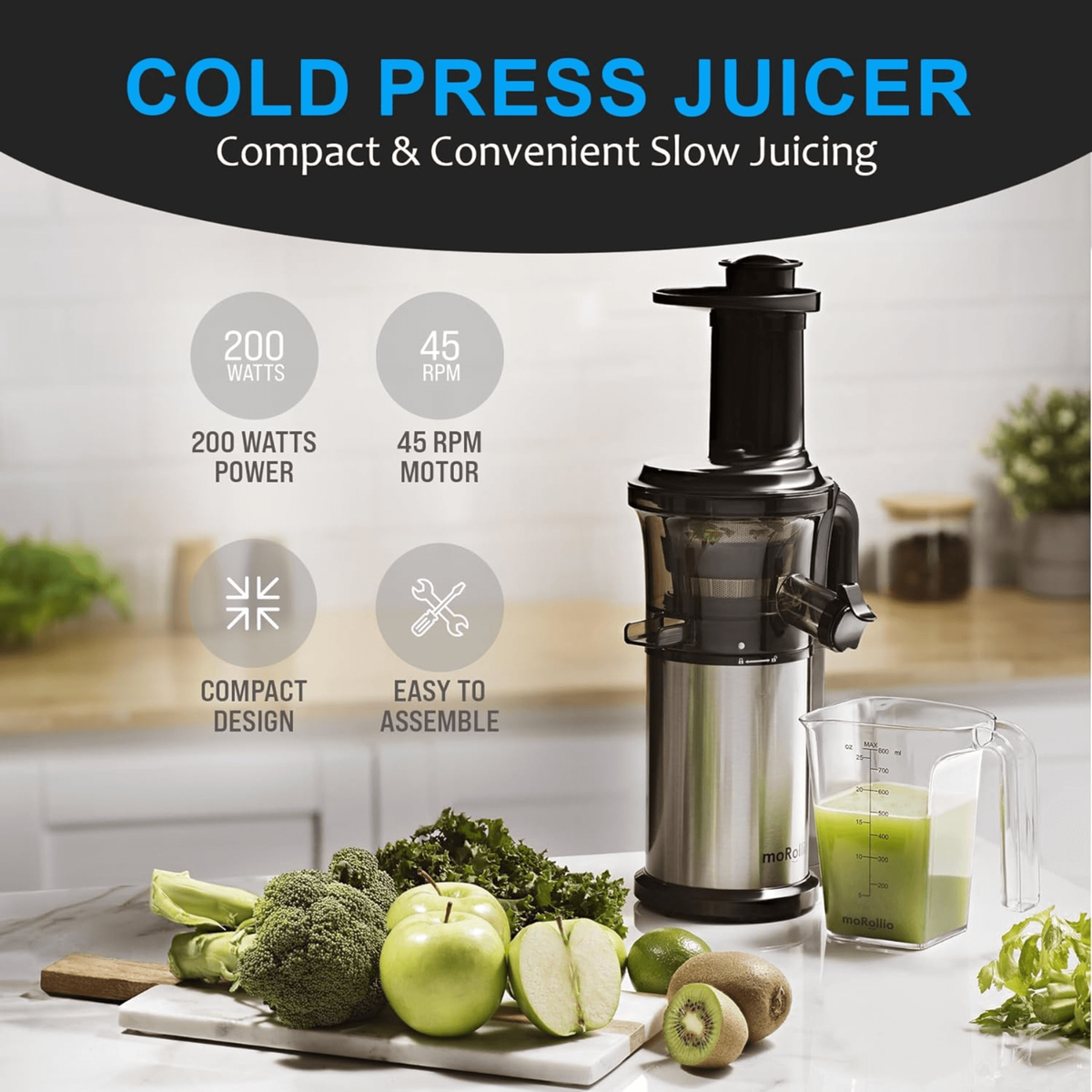 45RPM Cold Press Slow Masticating Juicer