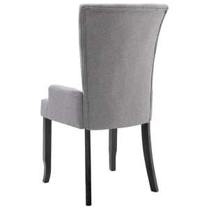 Dining Chairs with Armrests 6 pcs Light Gray Fabric