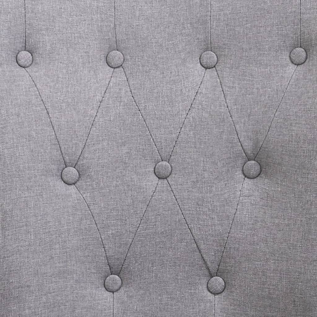 Dining Chairs with Armrests 6 pcs Light Gray Fabric