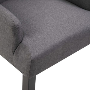 Dining Chairs with Armrests 2 pcs Dark Gray Fabric