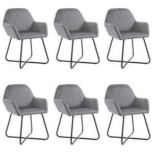 Dining Chairs 6 pcs Gray Velvet