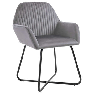 Dining Chairs 6 pcs Gray Velvet