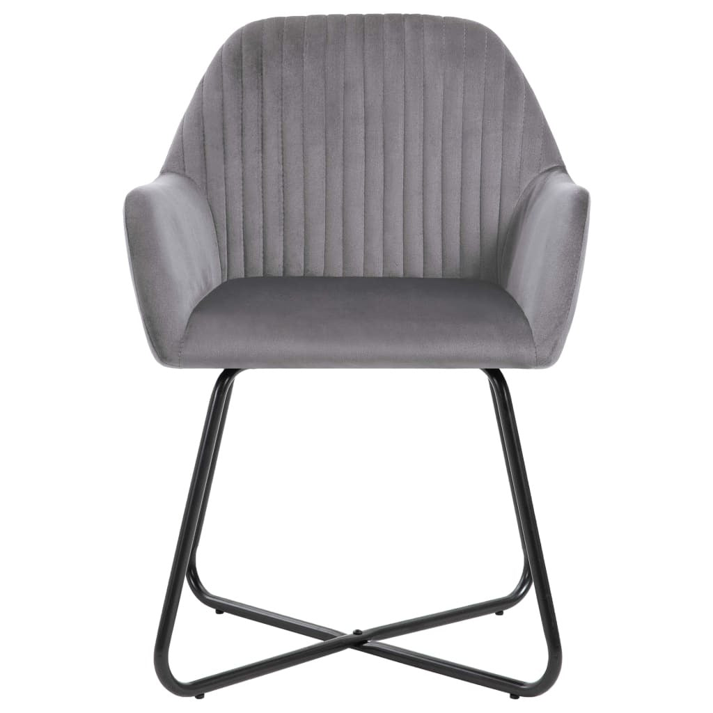 Dining Chairs 6 pcs Gray Velvet