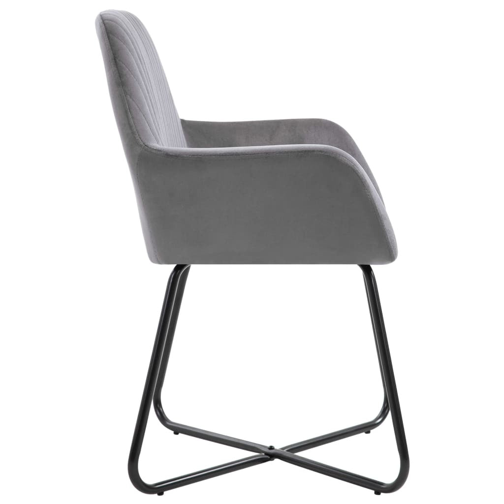 Dining Chairs 6 pcs Gray Velvet