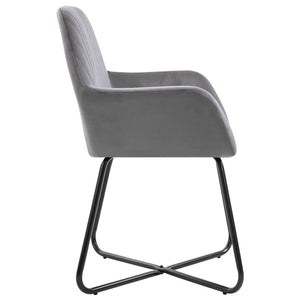 Dining Chairs 6 pcs Gray Velvet