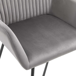Dining Chairs 6 pcs Gray Velvet