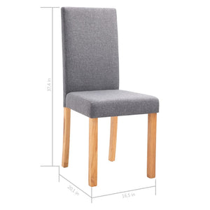 Dining Chairs 6 pcs Light Gray Fabric