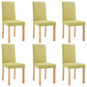 Dining Chairs 6 pcs Green Fabric
