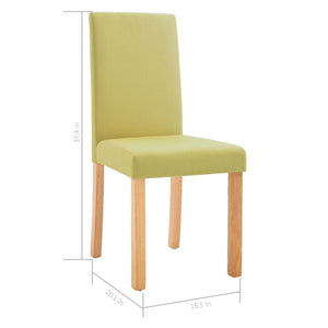 Dining Chairs 6 pcs Green Fabric