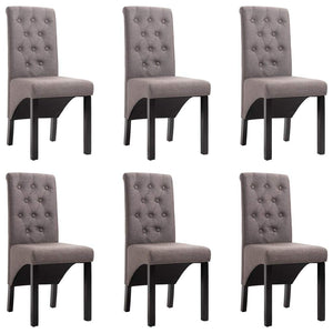 Dining Chairs 6 pcs Taupe Fabric