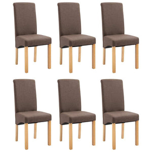 Dining Chairs 6 pcs Brown Fabric