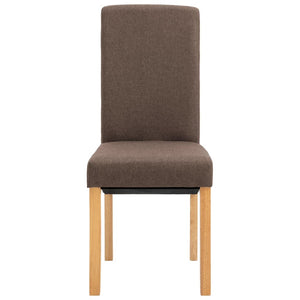 Dining Chairs 6 pcs Brown Fabric