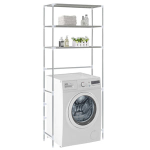 3-Tier Storage Rack over Laundry Machine Silver 27.2"x11"x66.5