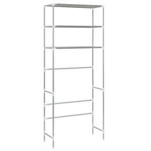 3-Tier Storage Rack over Laundry Machine Silver 27.2"x11"x66.5