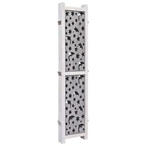 5-Panel Room Divider Gray 68.9"x65" Solid Wood