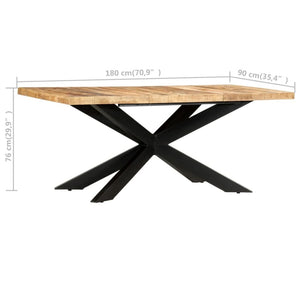 Dining Table 70.9"x35.4"x29.9" Solid Rough Mango Wood