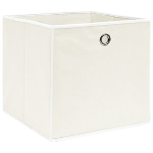 Storage Boxes 4 pcs White 12.6"x12.6"x12.6" Fabric