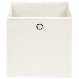 Storage Boxes 4 pcs White 12.6"x12.6"x12.6" Fabric