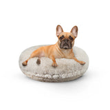 Round Bagel Dog Bed with Zippered Washable Cover